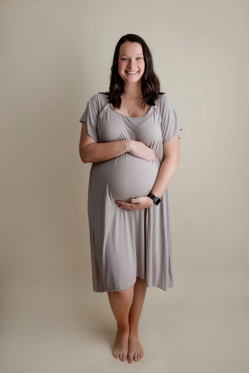 Maternity Mommy Labor and Delivery/ Nursing Gown - Harbor Mist