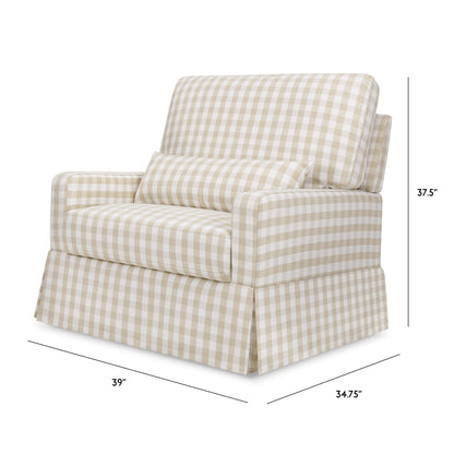 Namesake Crawford Pillowback Chair and a Half Comfort Swivel Glider