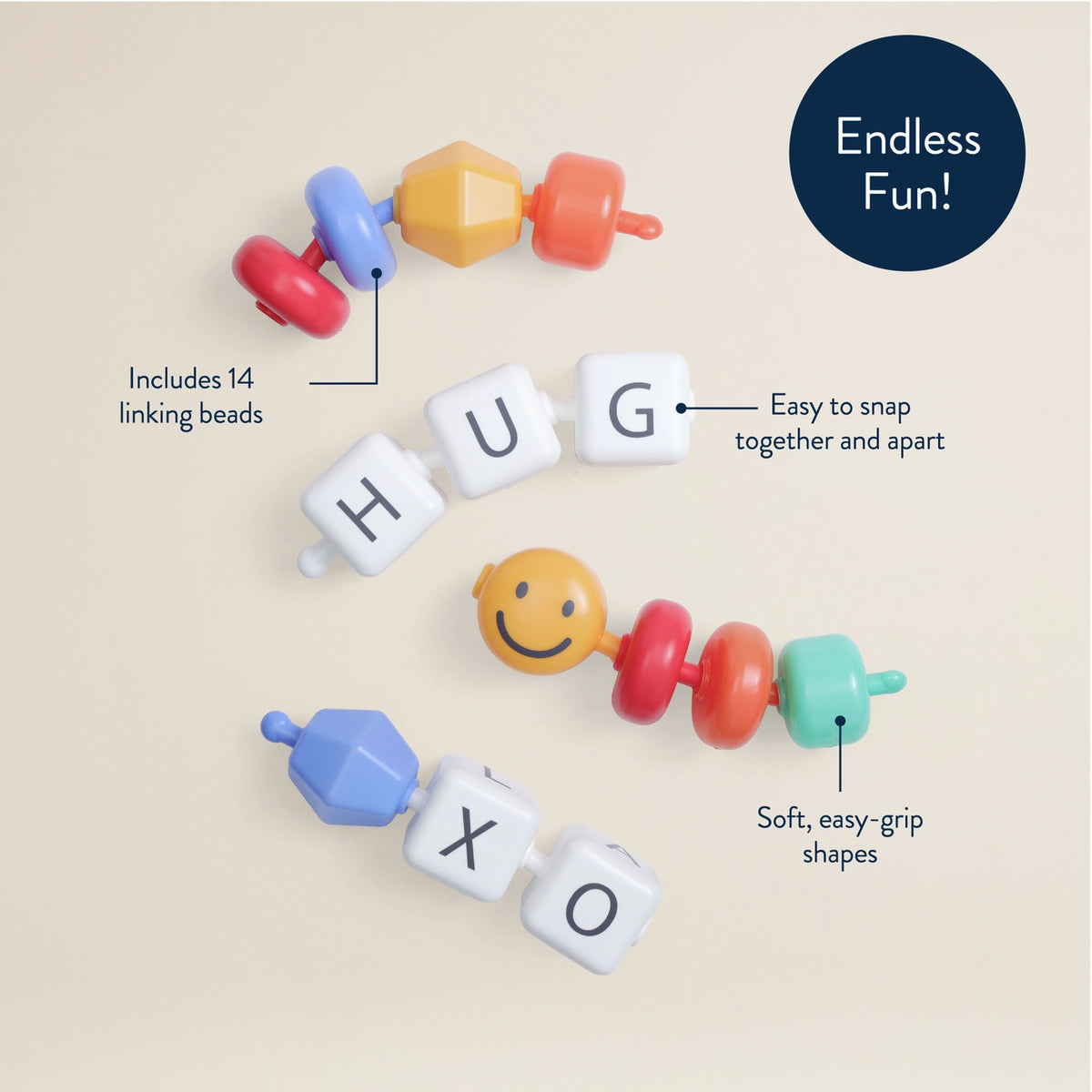 Connect & Play™ - 14 Sensory Pop Beads - Smile