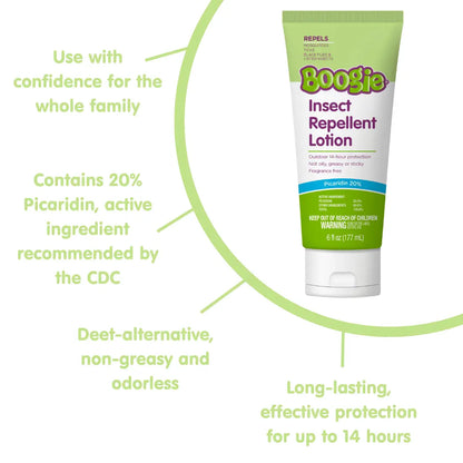 Boogie Insect Repellent Lotion, Unscented, 6oz