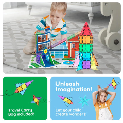 32pc Rocket Magnetic Tile Building Set