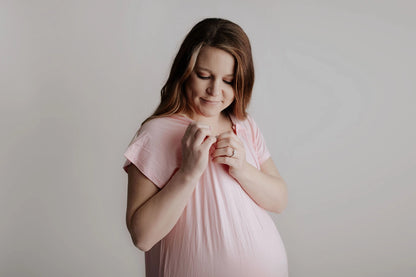 Maternity Mommy Labor and Delivery/ Nursing Gown - Light Pink