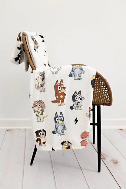 Blue Dog & Friends Throw Blanket