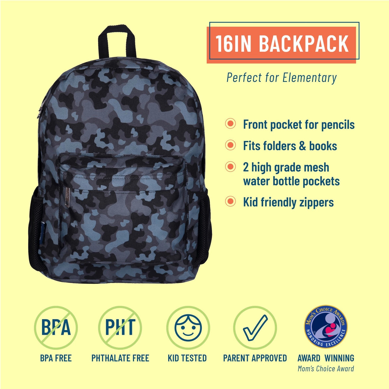 Black Camo Backpack - 16 Inch