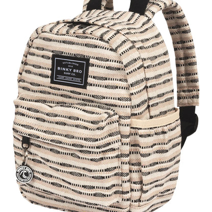 Kids Backpack (Black Striped Canvas)