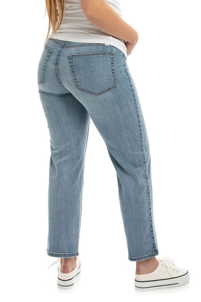Maternity 28" High Rise Dad Jean w/ Bellyband in Flora