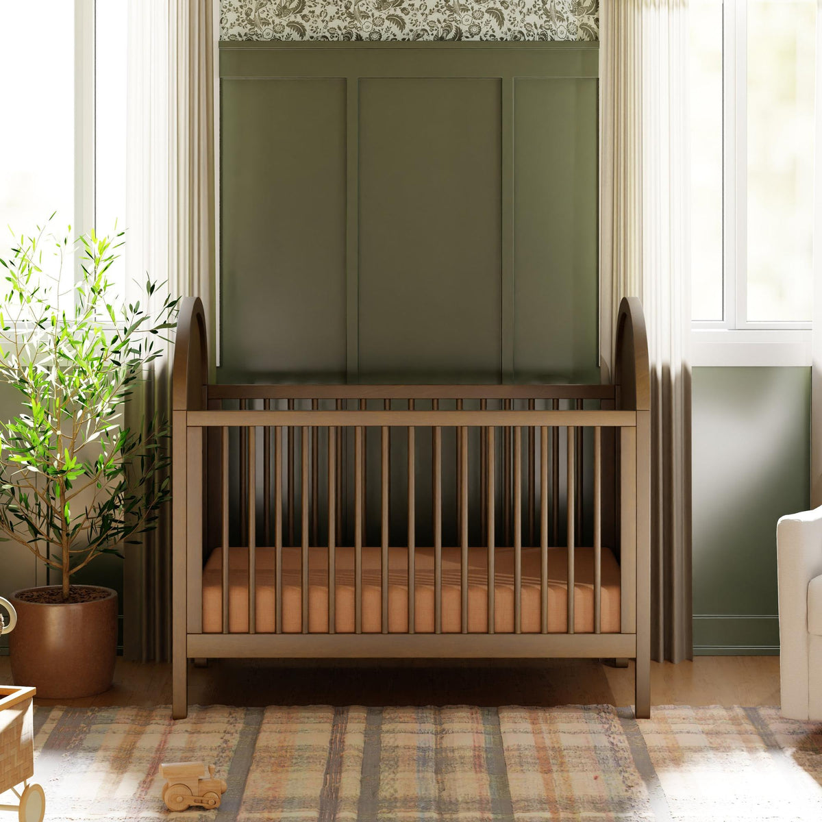 Babyletto Bondi Cane 3-in-1 Convertible Crib with Toddler Bed Conversion Kit