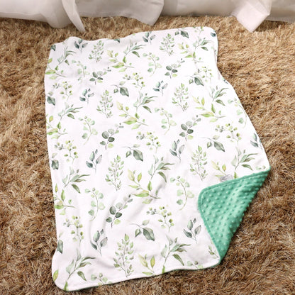 Baby & Toddler Minky Blanket - Eucalyptus Greenery