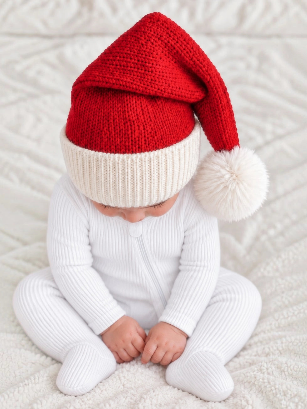 Knit Santa Hat - Red