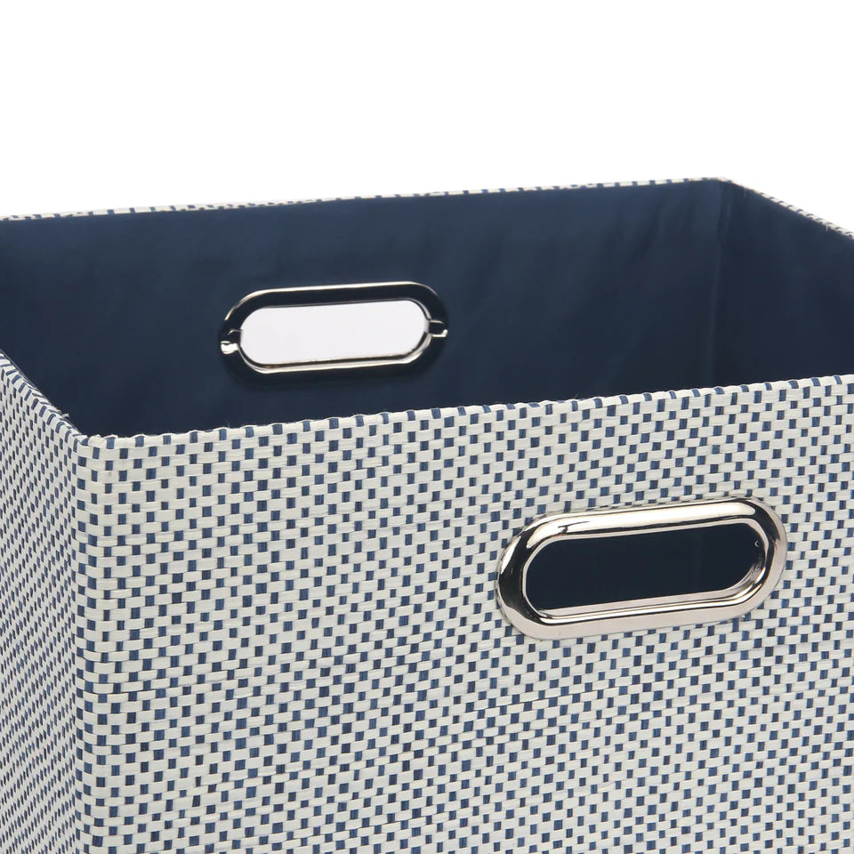 Blue Foldable/Collapsible Storage Bin/Basket Organizer with Handles