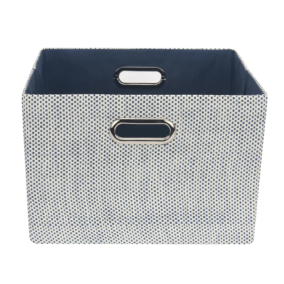 Blue Foldable/Collapsible Storage Bin/Basket Organizer with Handles
