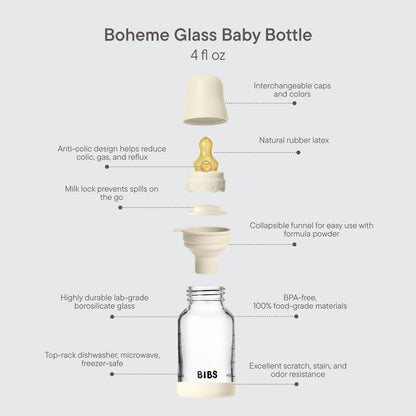 Baby Glass Bottle Boheme Set 4oz Latex - Violet Sky