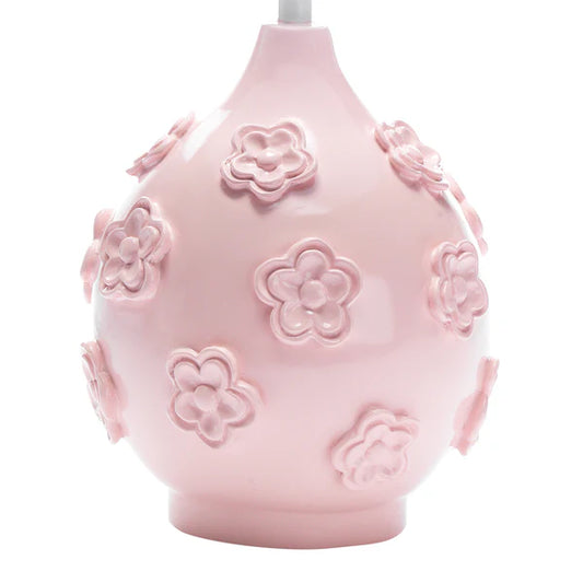 Signature Botanical Baby Pink Floral Nursery Lamp with Shade & Bulb