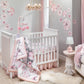 Signature Botanical Baby Pink Floral Nursery Lamp with Shade & Bulb