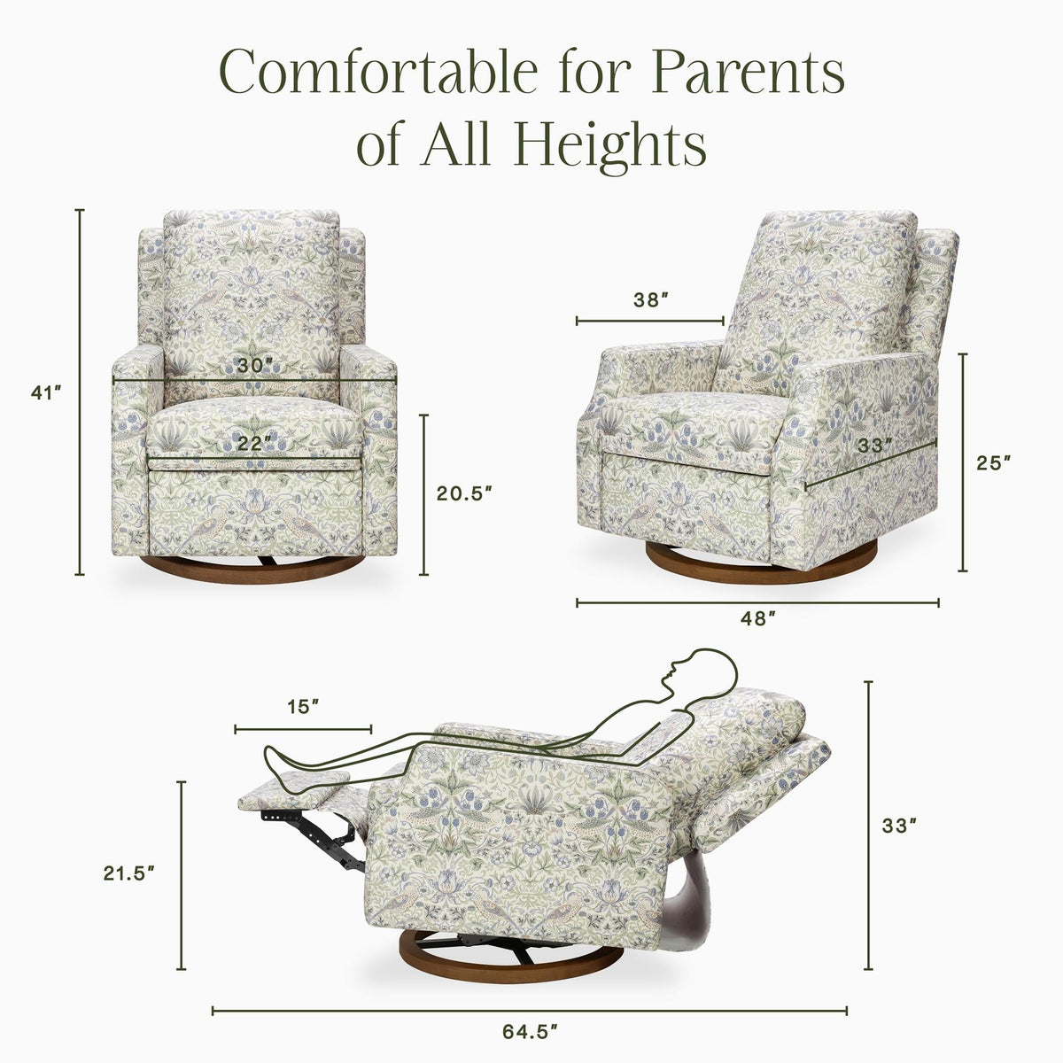 Morris & Co. x Namesake Crewe Recliner and Swivel Glider