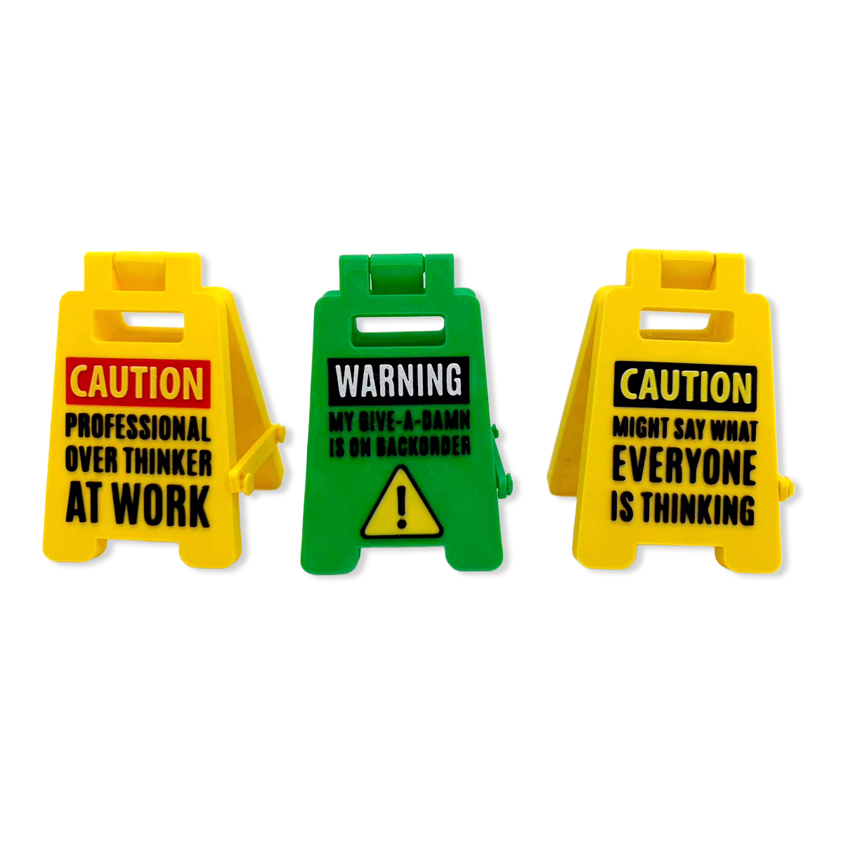 Standing 4.75" 3D Mood Caution Signs