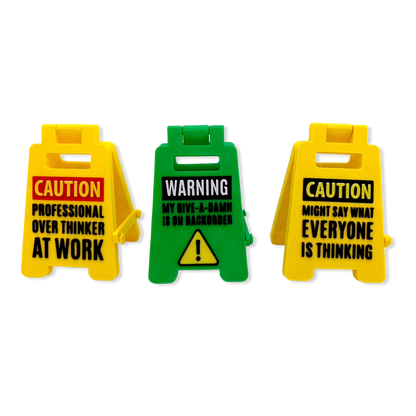Standing 4.75" 3D Mood Caution Signs