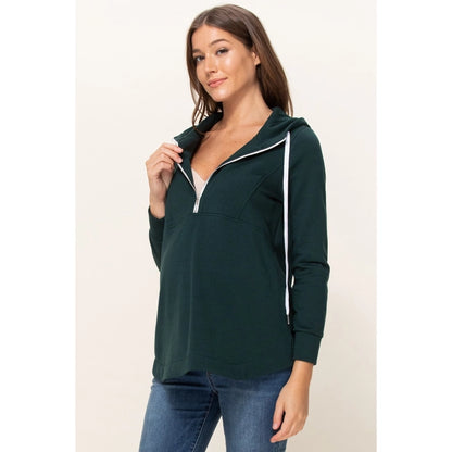 Half Zip French Terry Nursing Hoodie