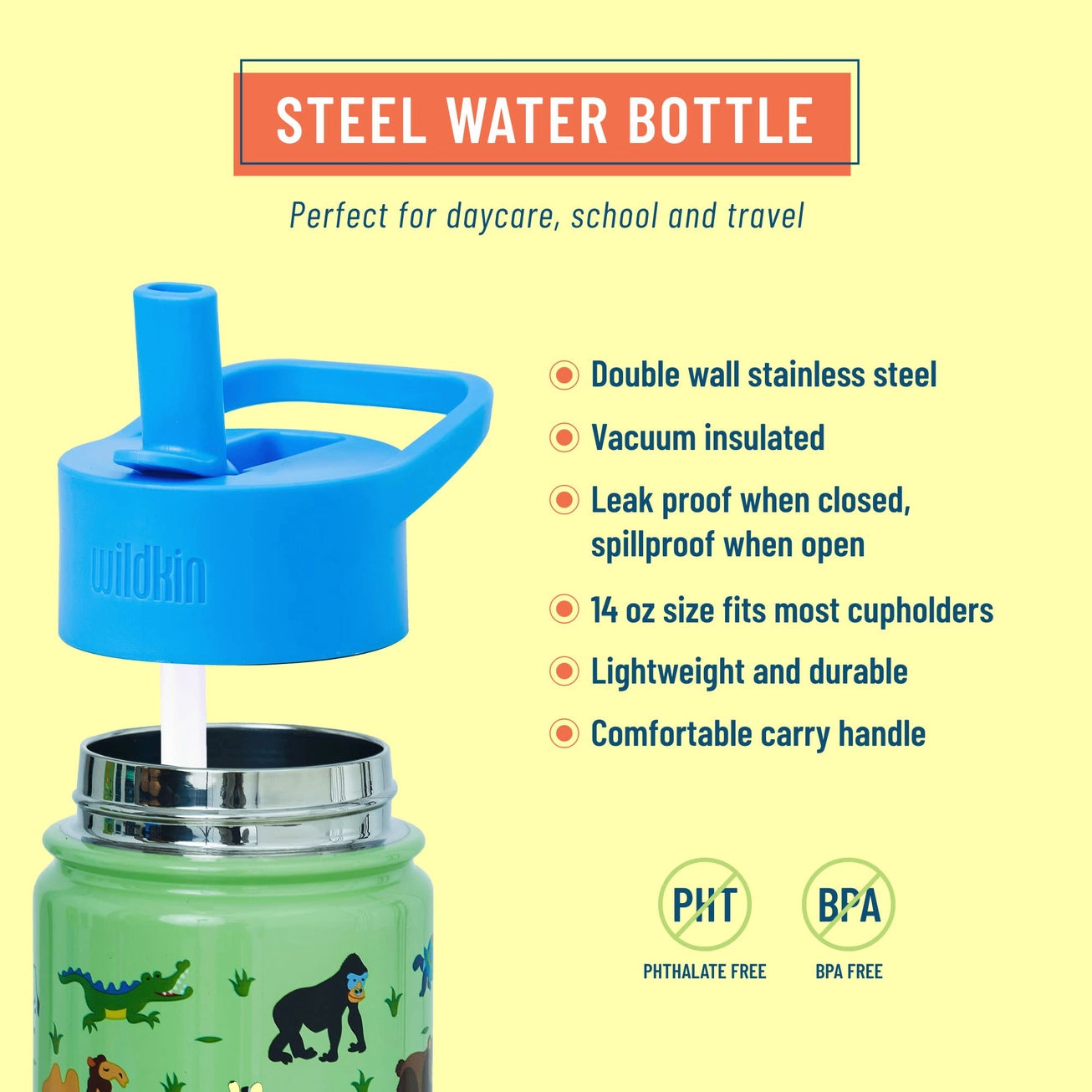 Wild Animals 14 oz Steel Bottle