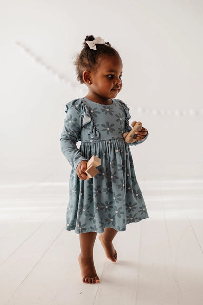 Long Sleeve Ruffle Dress Bamboo