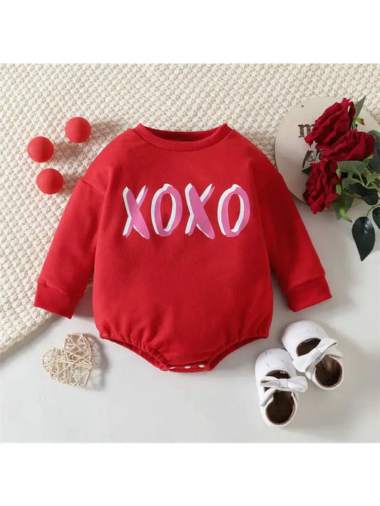 Red & Pink xoxo Romper