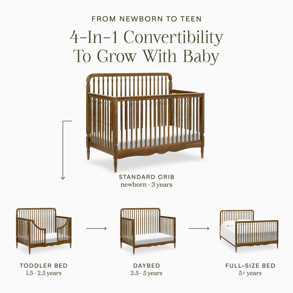 Namesake Liberty 4-in-1 Convertible Spindle Crib