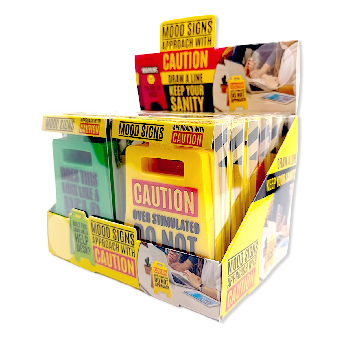 Standing 4.75" 3D Mood Caution Signs