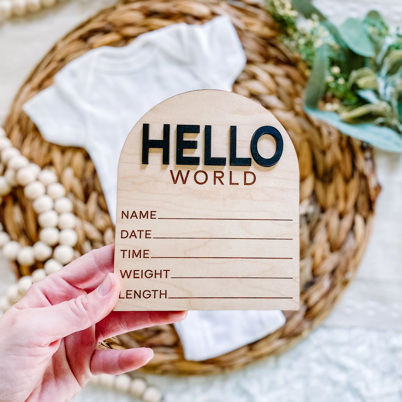 Modern Arch Hello World Birth Stat Sign