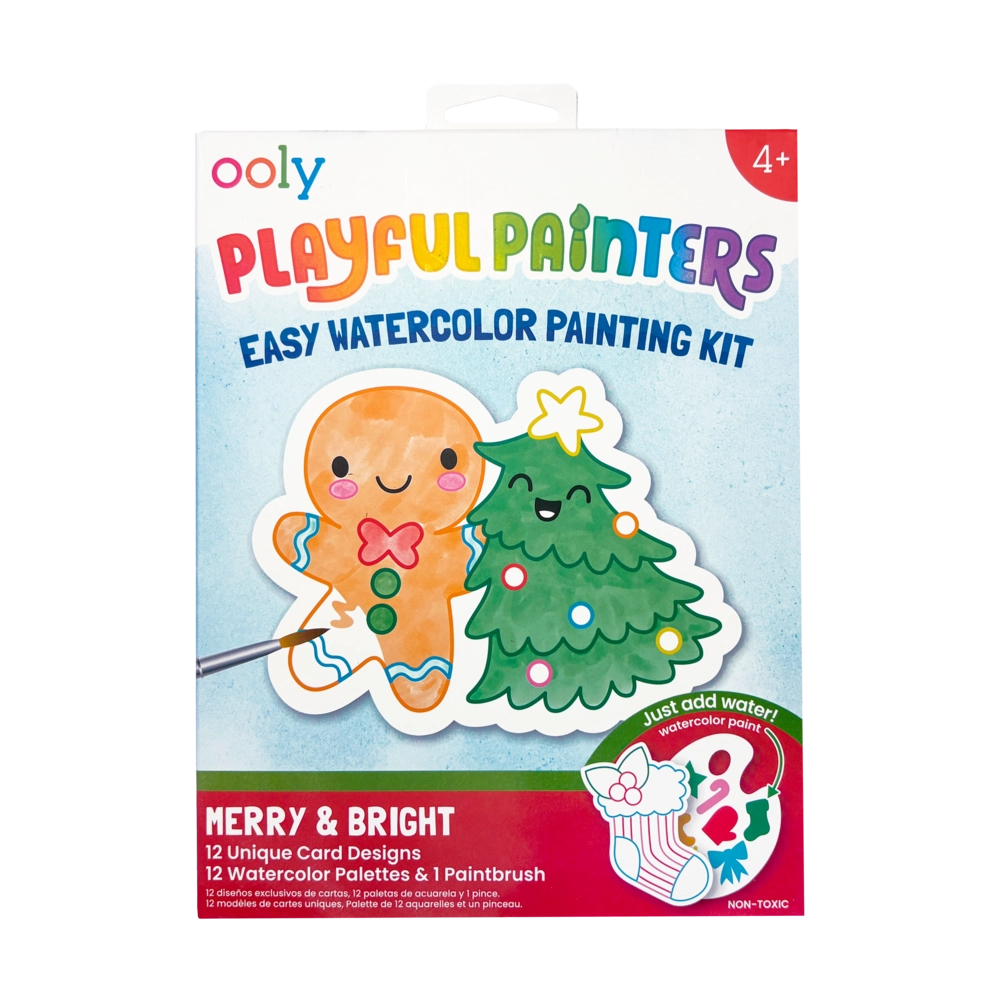 Playful Painters Easy Watercolor Painting Kit - Merry & Bright