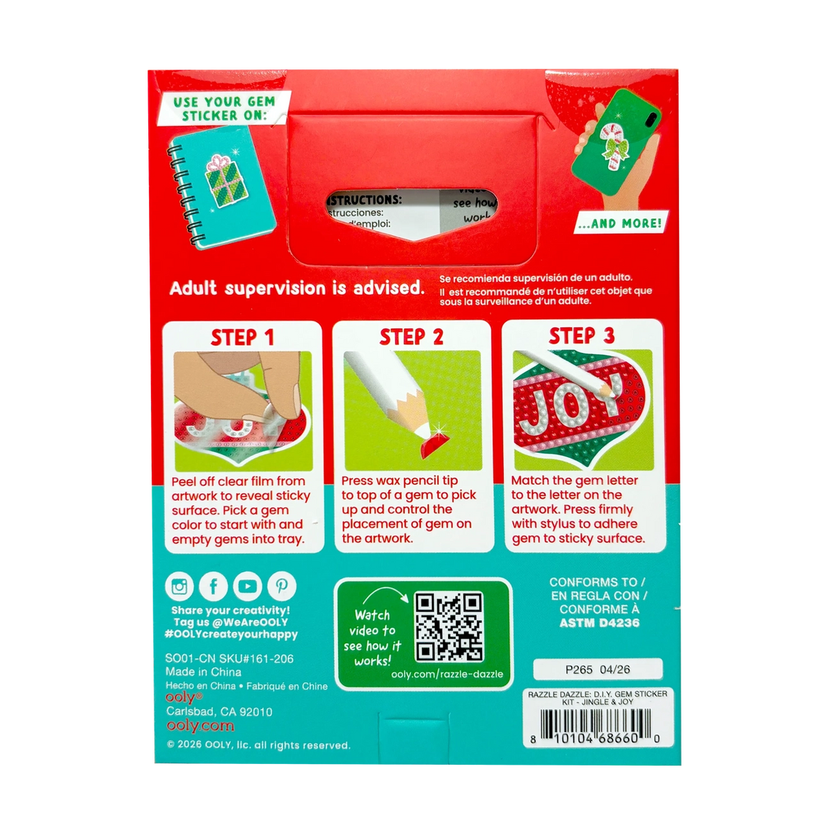 Mini Razzle Dazzle Diy Gem Sticker Kit - Jingle & Joy