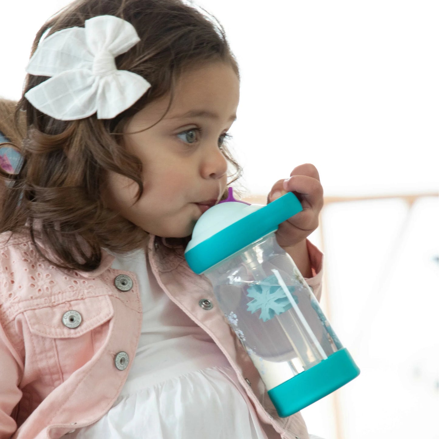 Disney Frozen Sip & See Toddler Water Bottle with Floating Charm 12 Oz