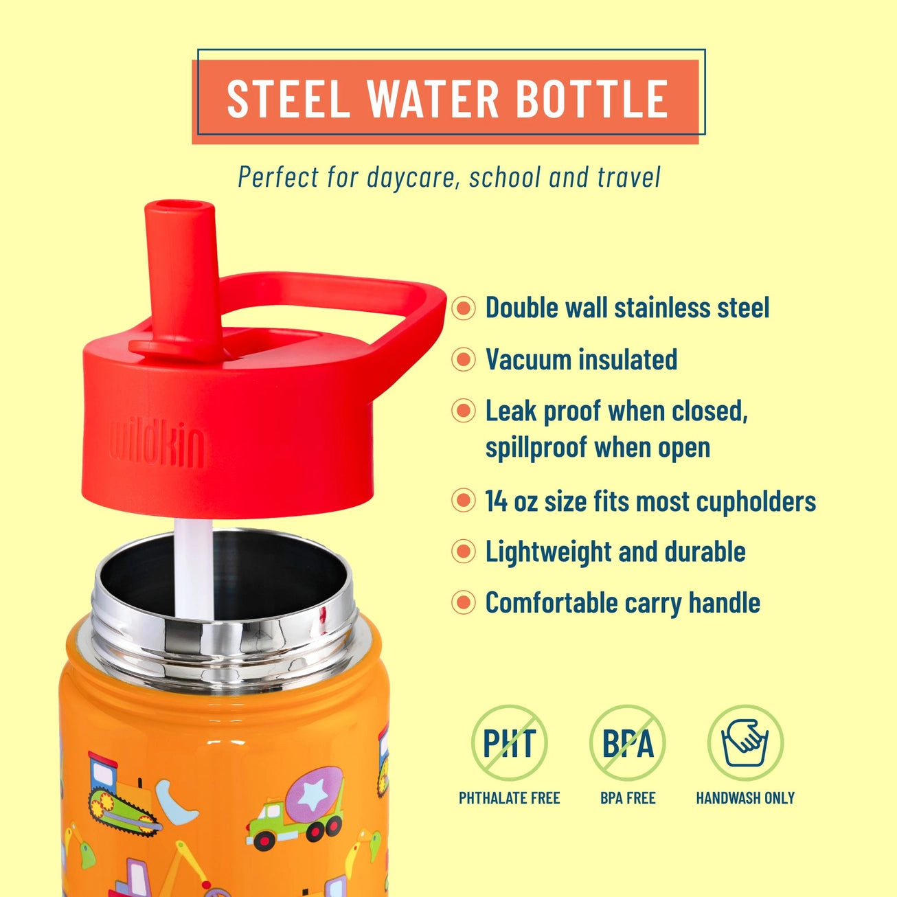 Under Construction 14 oz Stainless Steel Water Bottle