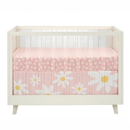 Lambs & Ivy Daisy Dreams 3-Piece Pink/White Baby Nursery Crib Bedding Set