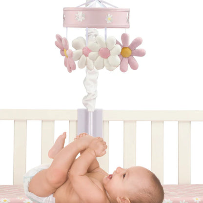 Daisy Dreams Pink/White Musical Baby Crib Mobile Soother Toy
