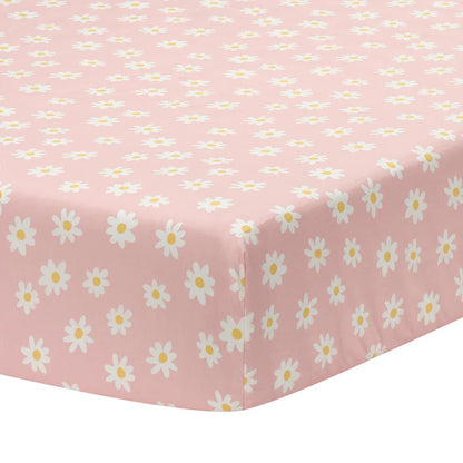 Lambs & Ivy Daisy Dreams 3-Piece Pink/White Baby Nursery Crib Bedding Set