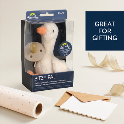 Bitzy Pal Natural Rubber Pacifier & Stuffed Animal