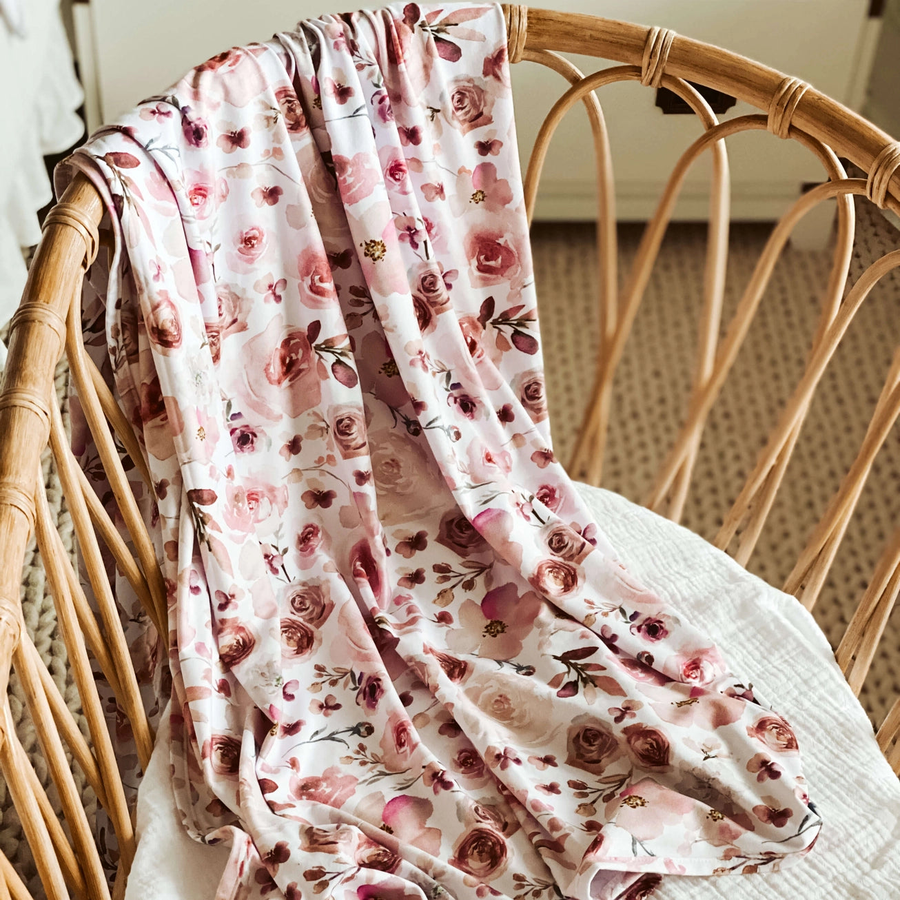 Oversized Swaddle Blanket | Rosie's Rose Garden