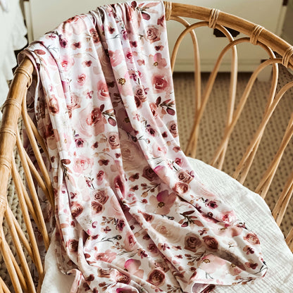 Oversized Swaddle Blanket | Rosie's Rose Garden