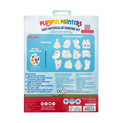 Playful Painters Easy Watercolor Painting Kit - Merry & Bright
