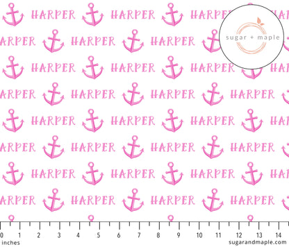 Sugar + Maple Plush Minky Fleece Personalized Blanket | Anchor