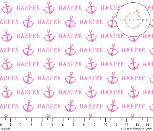 Sugar + Maple Plush Minky Fleece Personalized Blanket | Anchor