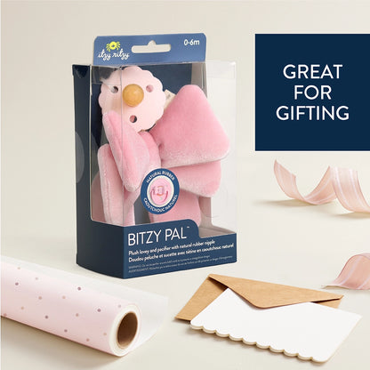 Bitzy Pal Natural Rubber Pacifier & Stuffed Animal