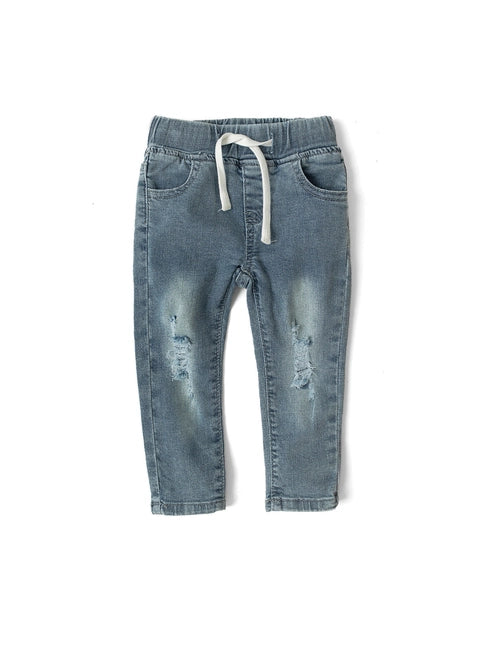 Light Wash Distressed Denim