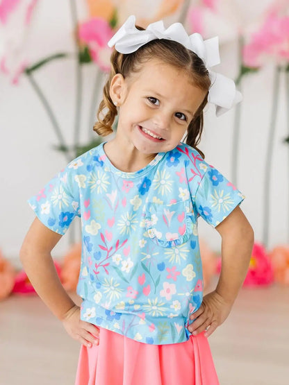 Springtime Splendor Ruffle Pocket Tee