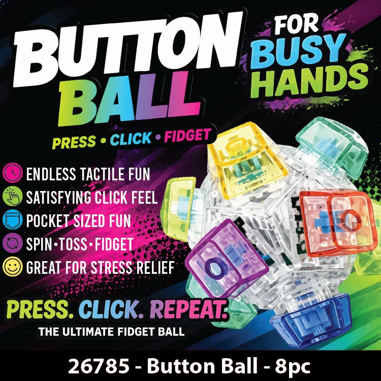 Fidget Button Ball Silicone Sensory Stress Toy