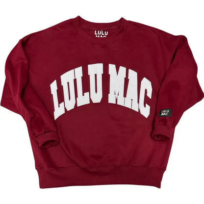 Lulu Mac Sweatshirt - Maroon/White Stitch