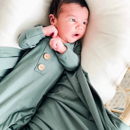 Bamboo Knotted Gown & Hat | Emerald