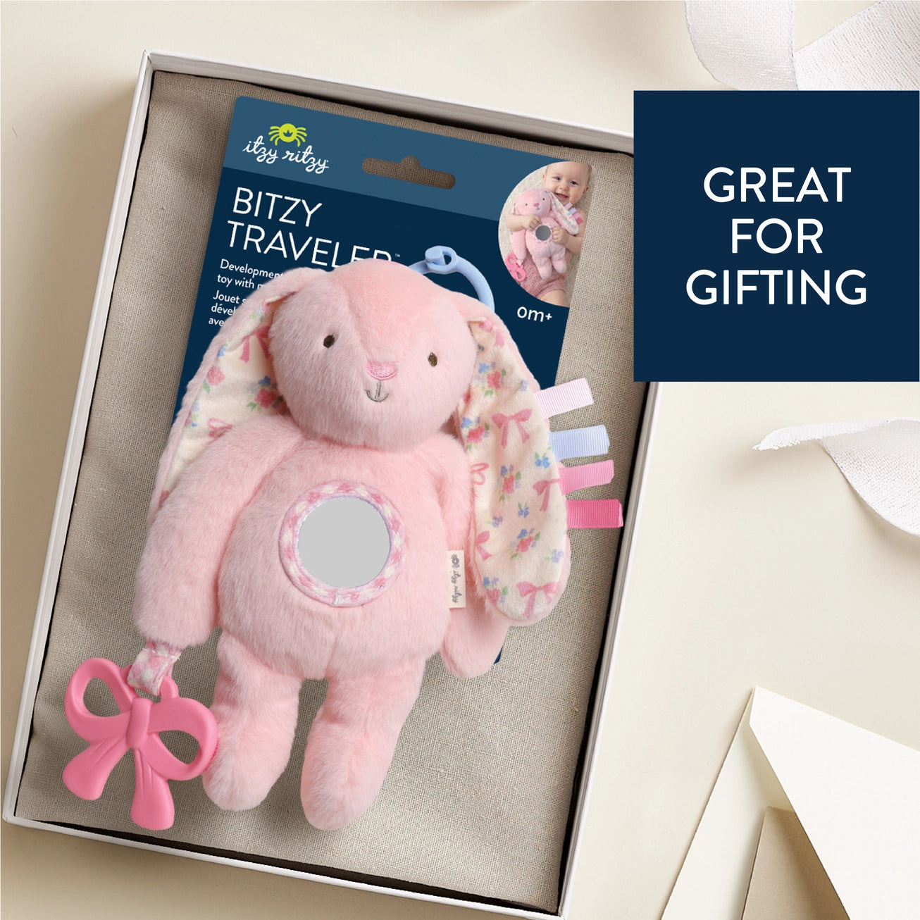 Pink Bunny Bitzy Traveler™ Plush Toy