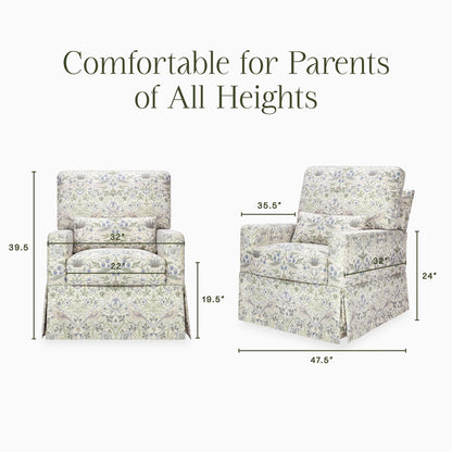 Morris & Co. x Namesake Crawford Pillowback Comfort Swivel Glider