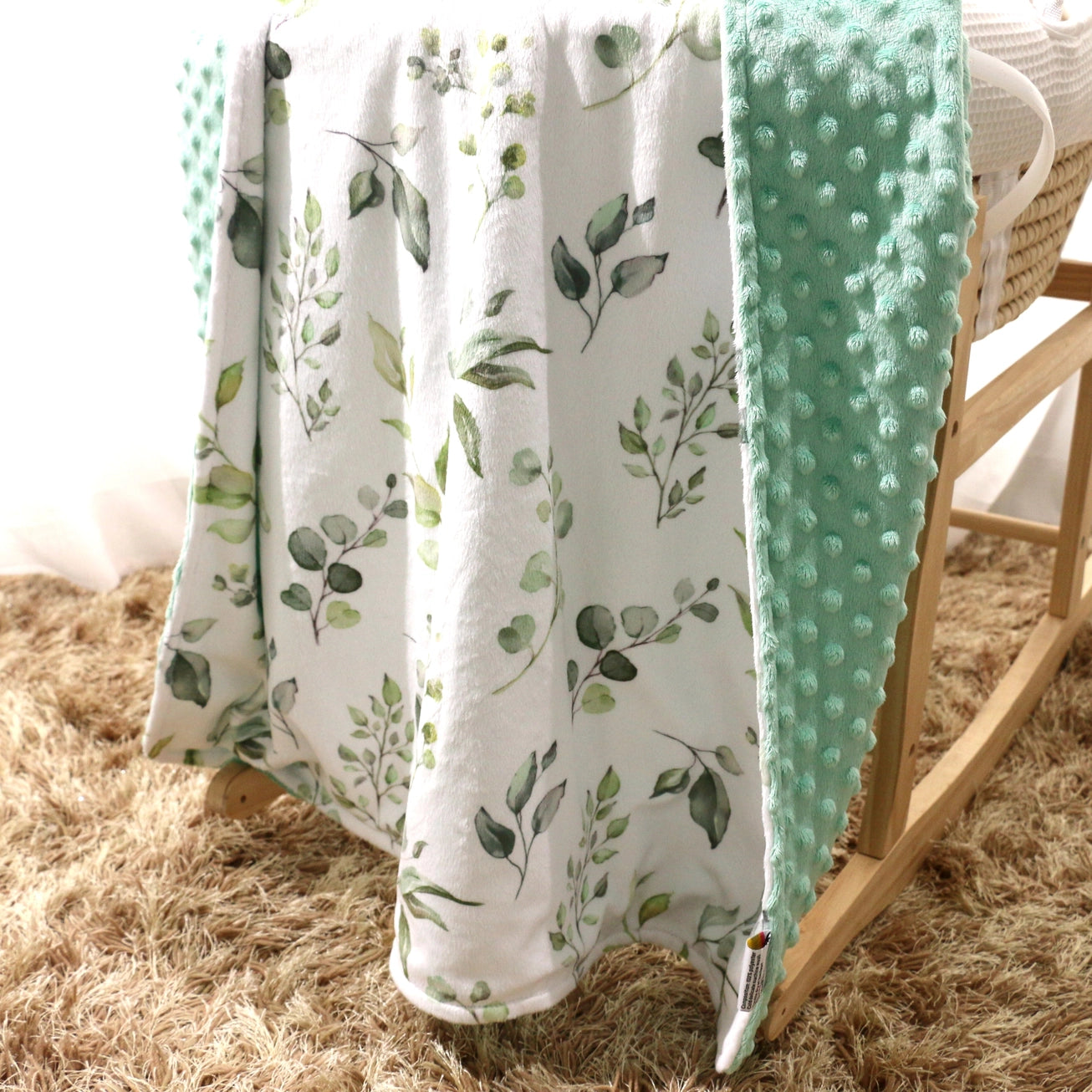 Baby & Toddler Minky Blanket - Eucalyptus Greenery